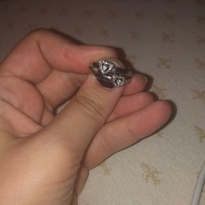 A silver engagement ring